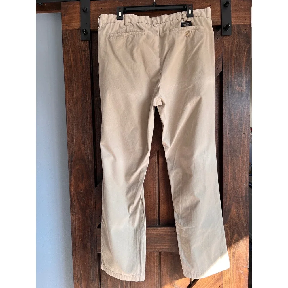 Banana Republic Gavin Straight Fit Chinos Mens 38x32 Khaki Tan 100% Cotton Pants